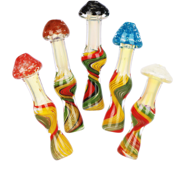 Rasta Swirl Shroom Chillum